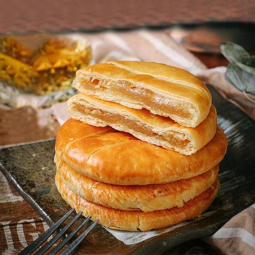 老婆饼酥皮糯米馅老式糕点饼子营养早餐食品胃面包邮散装整箱